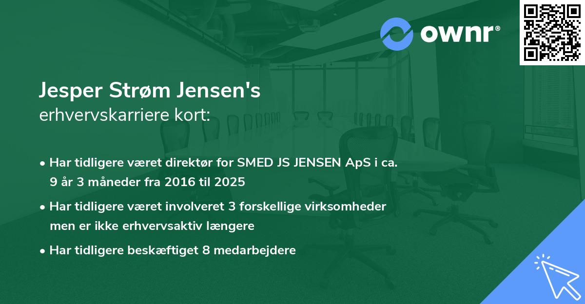Jesper Strøm Jensen's erhvervskarriere kort