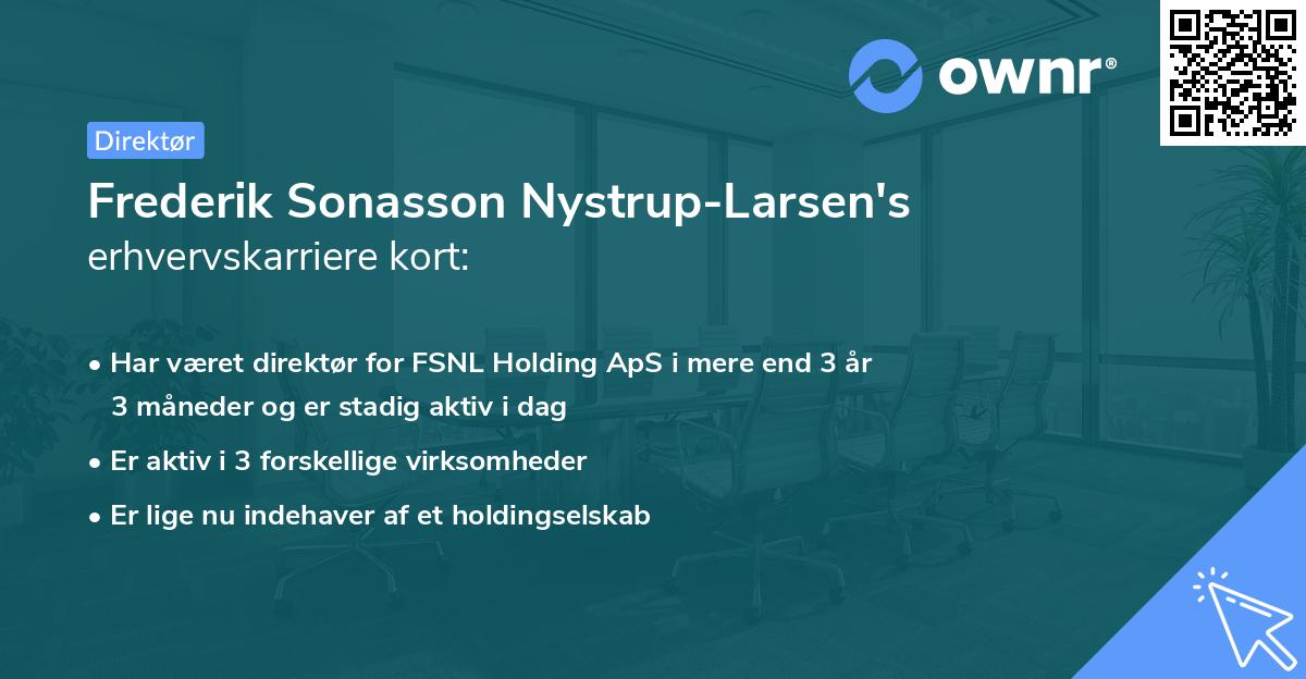 Frederik Sonasson Nystrup-Larsen's erhvervskarriere kort