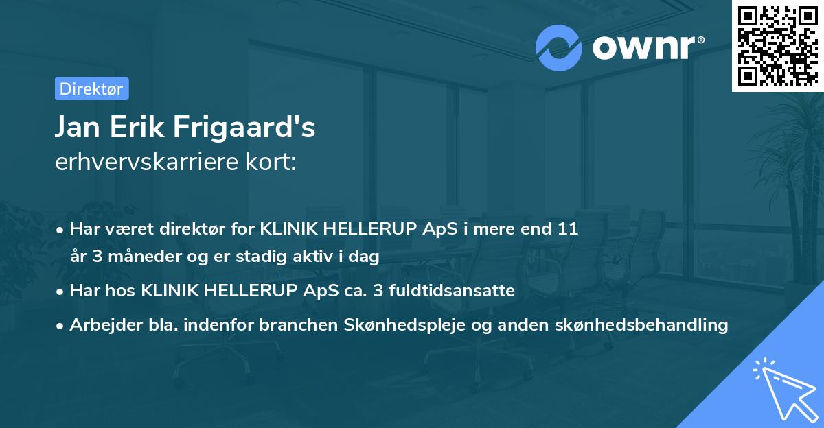 Jan Erik Frigaard's erhvervskarriere kort