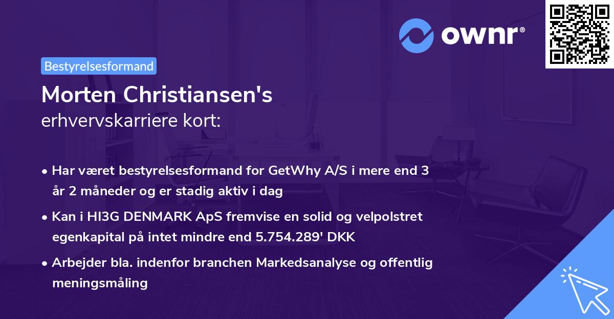 Morten Christiansen's erhvervskarriere kort