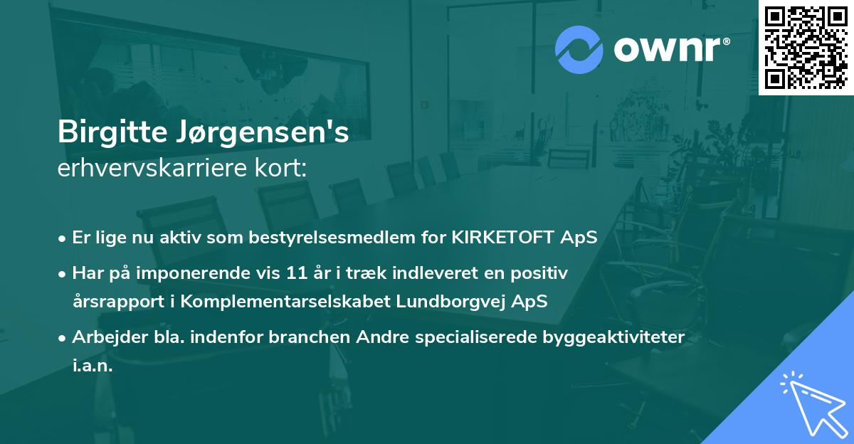 Birgitte Jørgensen's erhvervskarriere kort