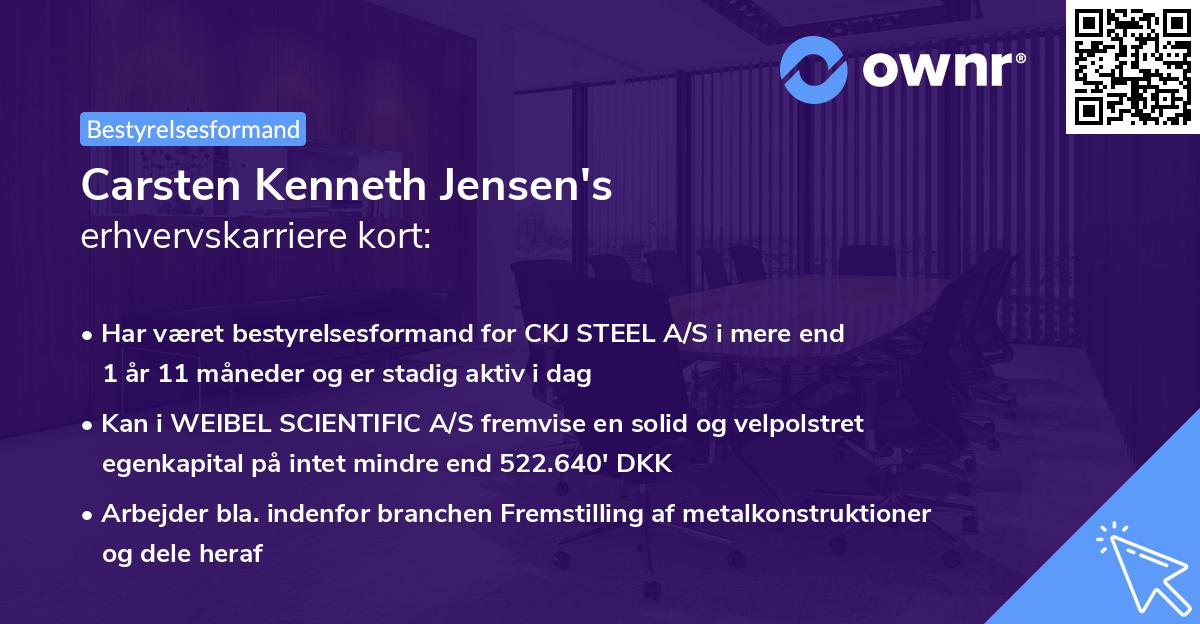 Carsten Kenneth Jensen's erhvervskarriere kort