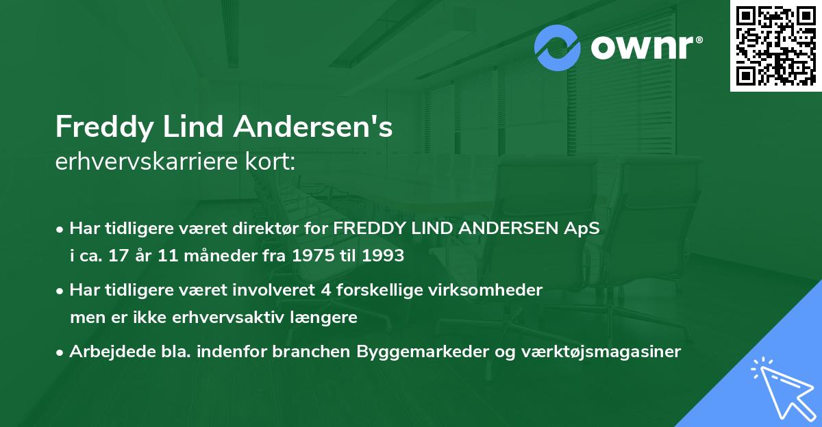 Freddy Lind Andersen's erhvervskarriere kort