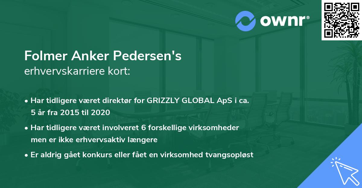 Folmer Anker Pedersen's erhvervskarriere kort