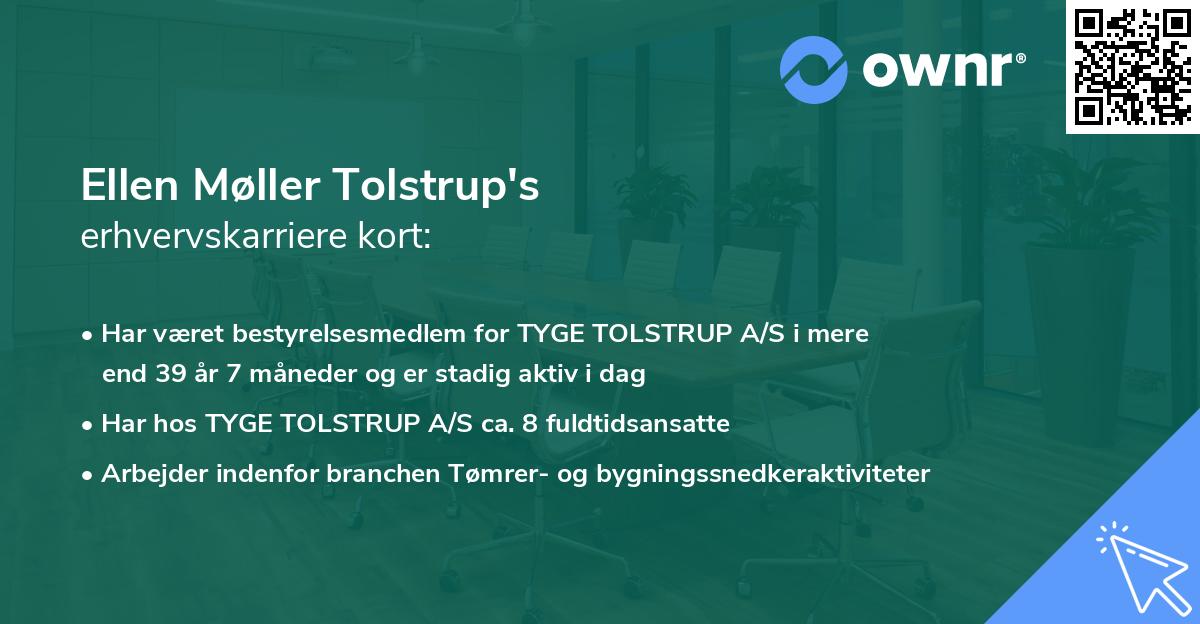 Ellen Møller Tolstrup's erhvervskarriere kort