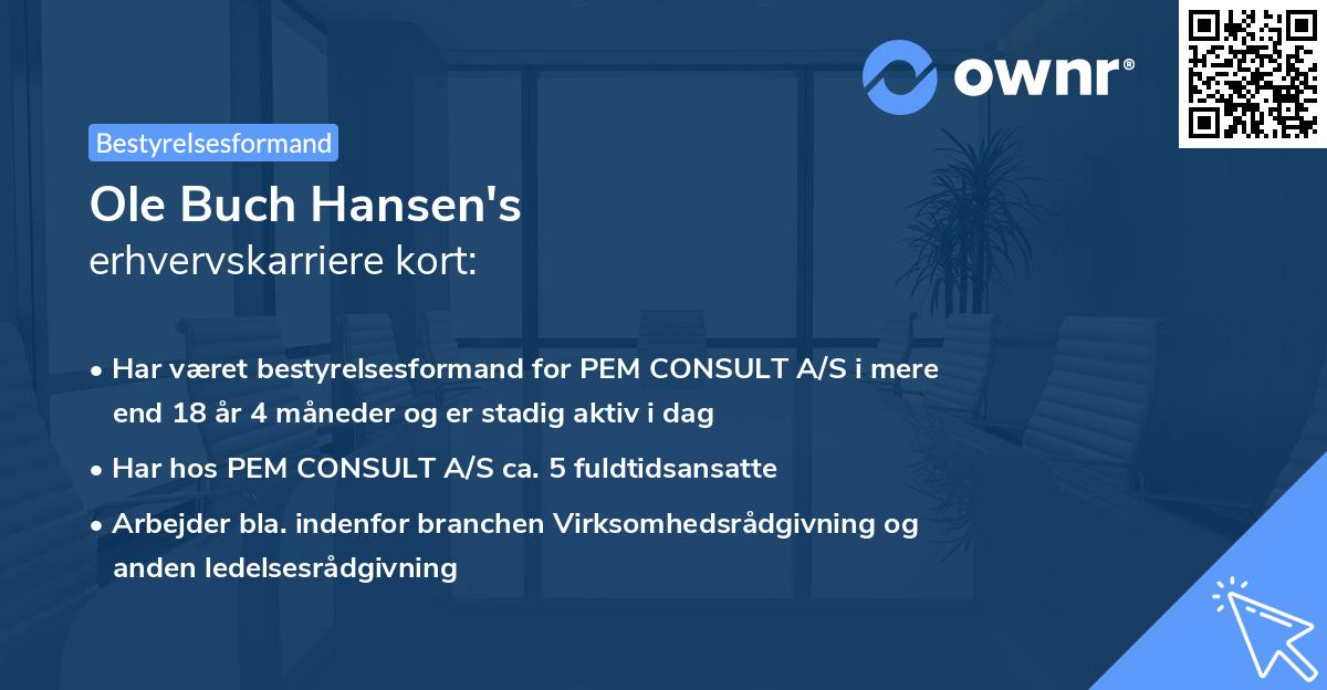 Ole Buch Hansen's erhvervskarriere kort