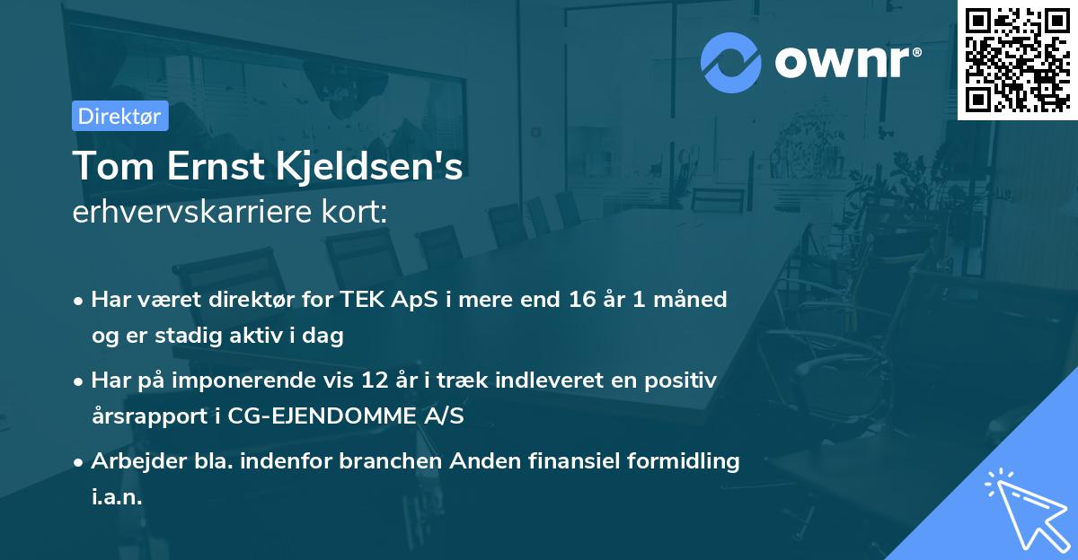 Tom Ernst Kjeldsen's erhvervskarriere kort