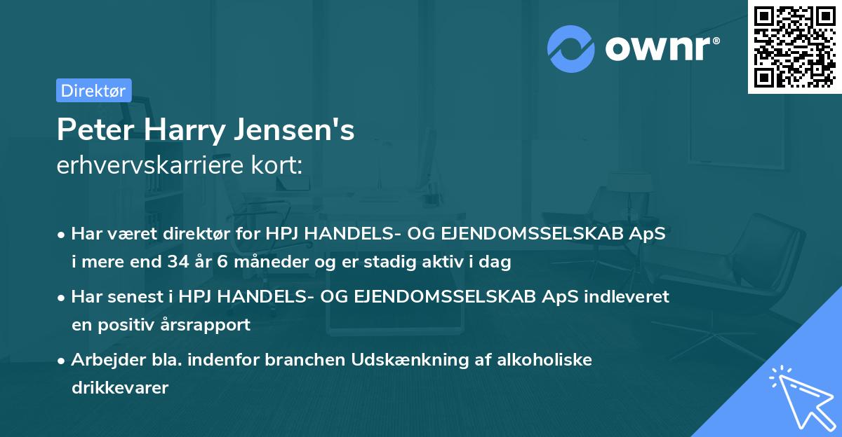 Peter Harry Jensen's erhvervskarriere kort
