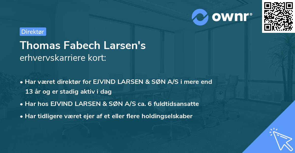 Thomas Fabech Larsen's erhvervskarriere kort