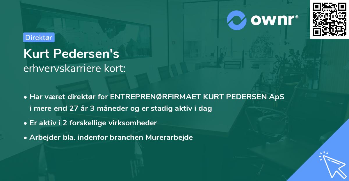 Kurt Pedersen's erhvervskarriere kort