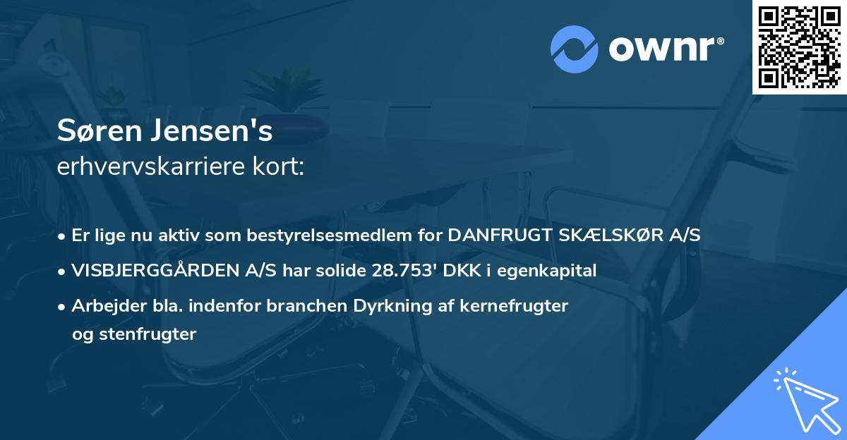 Søren Jensen's erhvervskarriere kort