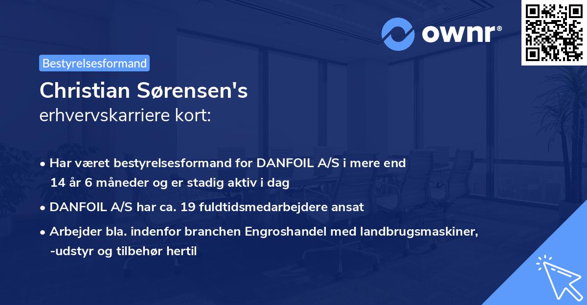 Christian Sørensen's erhvervskarriere kort