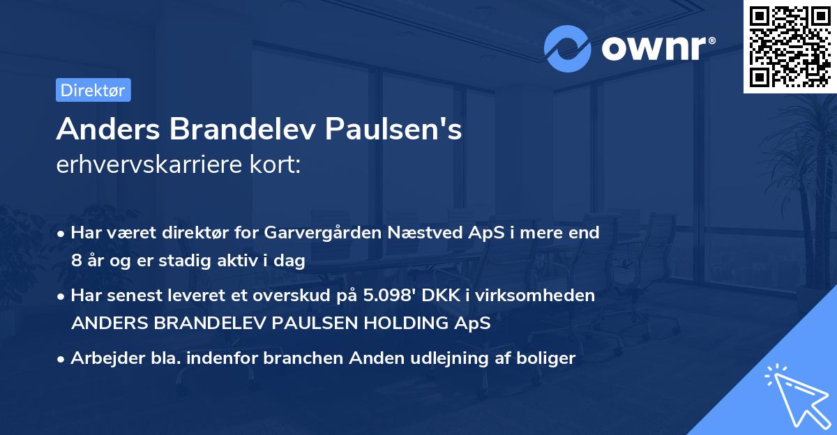 Anders Brandelev Paulsen's erhvervskarriere kort