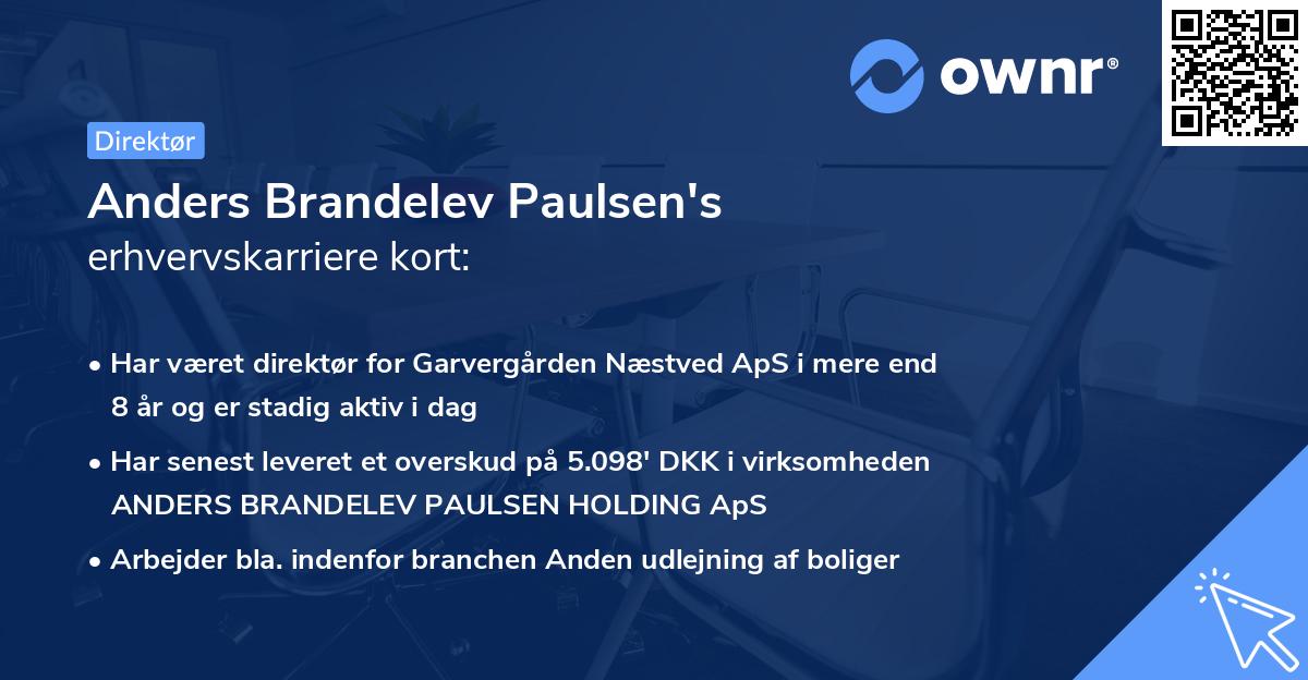 Anders Brandelev Paulsen's erhvervskarriere kort