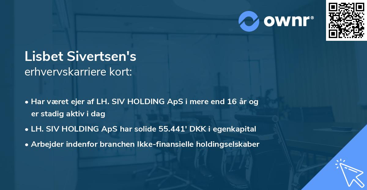 Lisbet Sivertsen's erhvervskarriere kort
