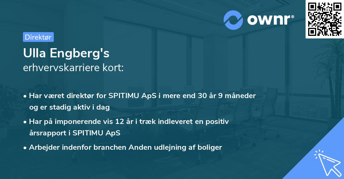 Ulla Engberg's erhvervskarriere kort