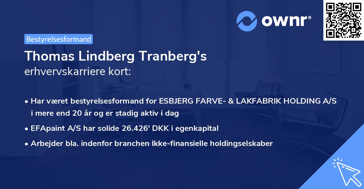 Thomas Lindberg Tranberg's erhvervskarriere kort