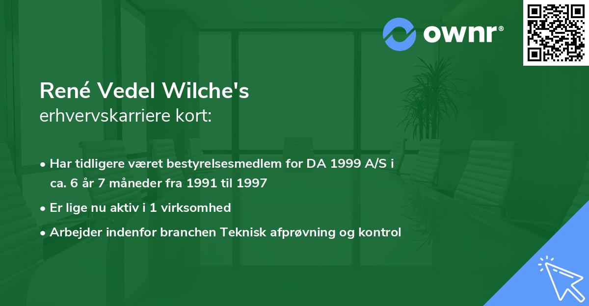 René Vedel Wilche's erhvervskarriere kort