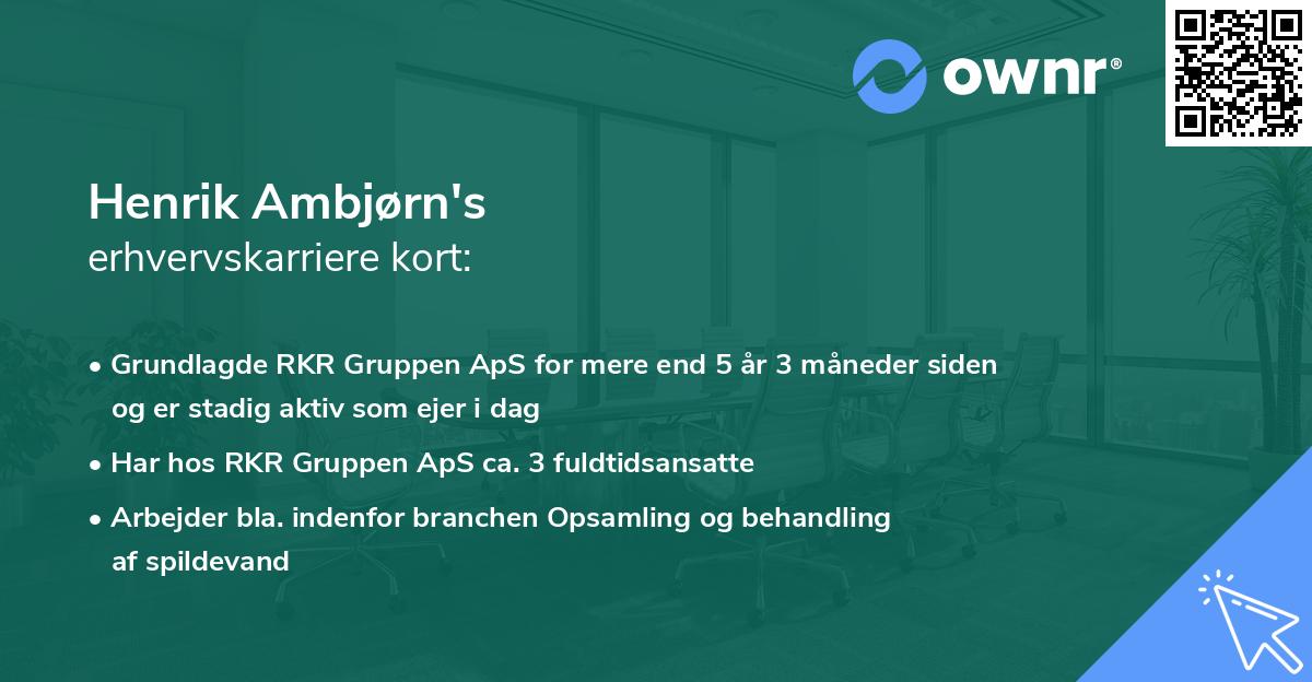 Henrik Ambjørn's erhvervskarriere kort