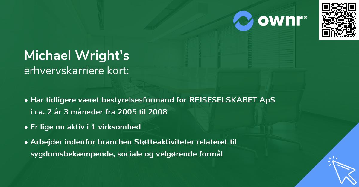 Michael Wright's erhvervskarriere kort