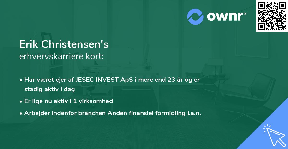 Erik Christensen's erhvervskarriere kort
