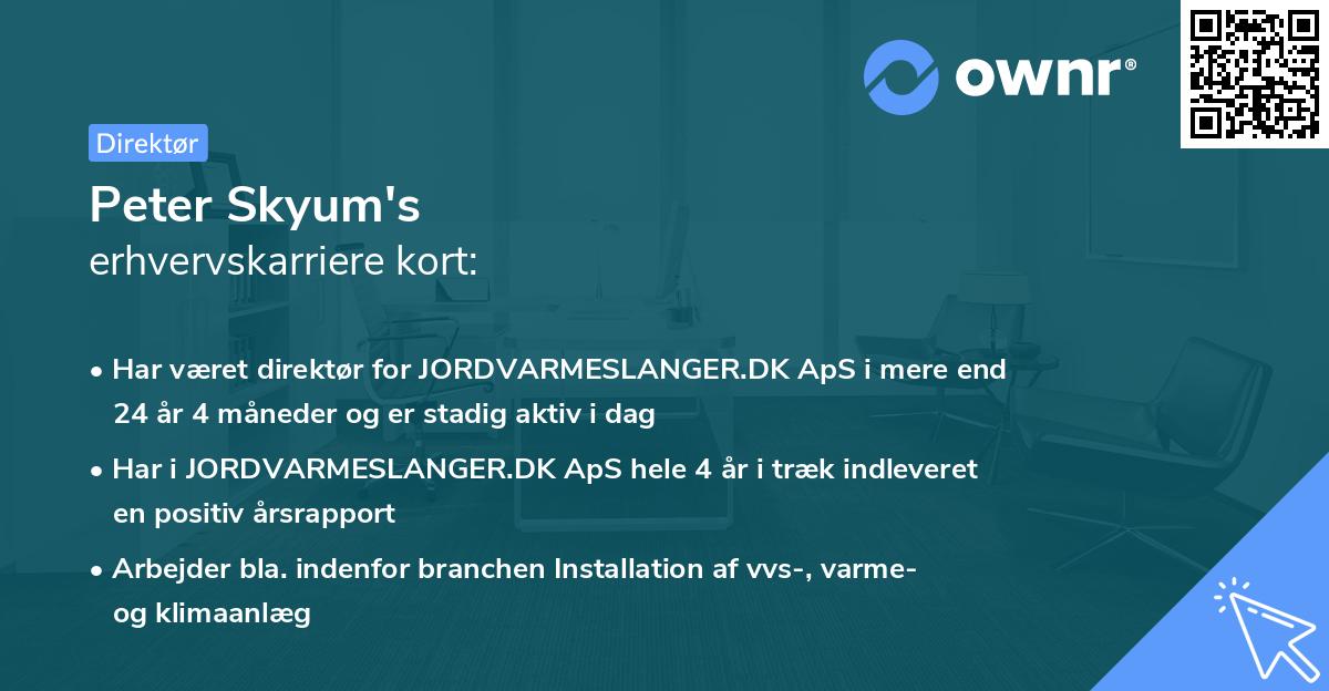 Peter Skyum's erhvervskarriere kort