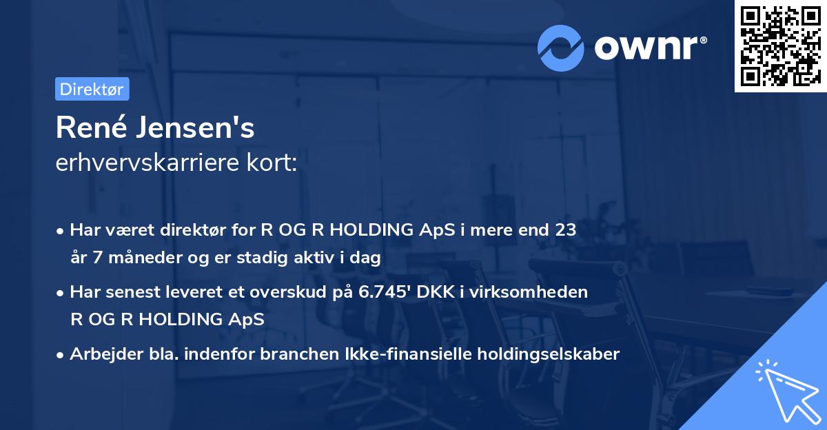 René Jensen's erhvervskarriere kort