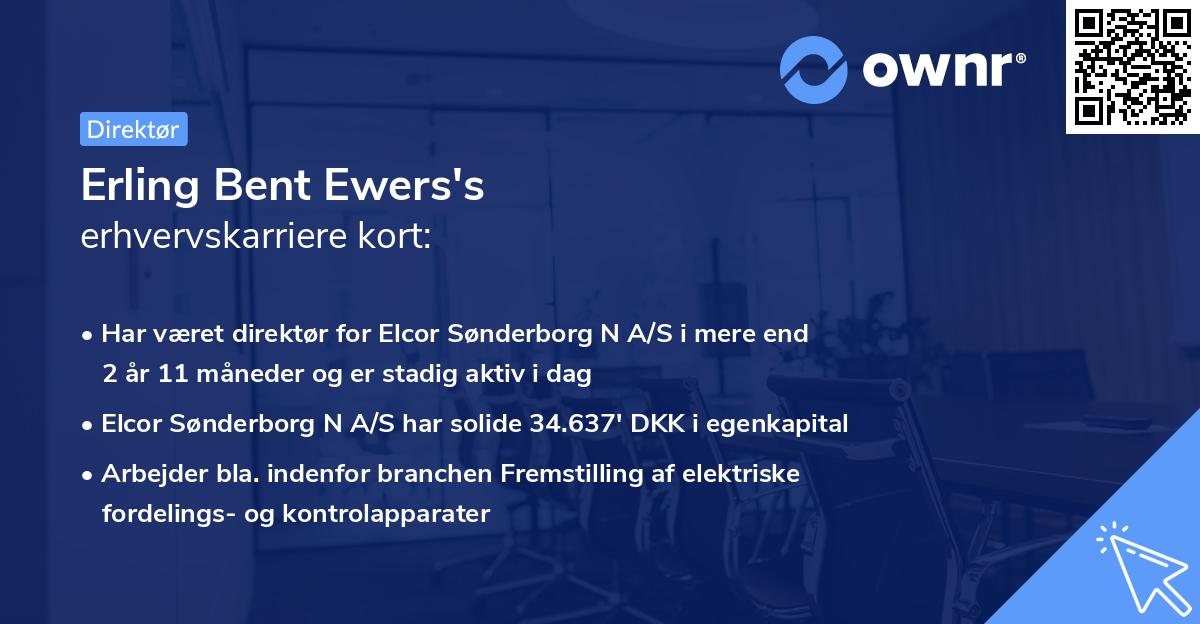 Erling Bent Ewers's erhvervskarriere kort