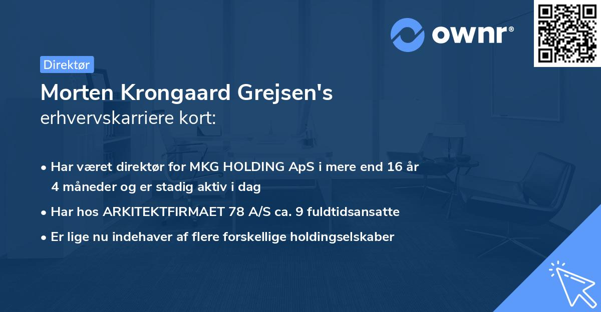 Morten Krongaard Grejsen's erhvervskarriere kort