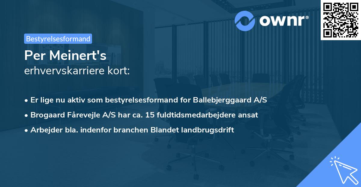 Per Meinert's erhvervskarriere kort