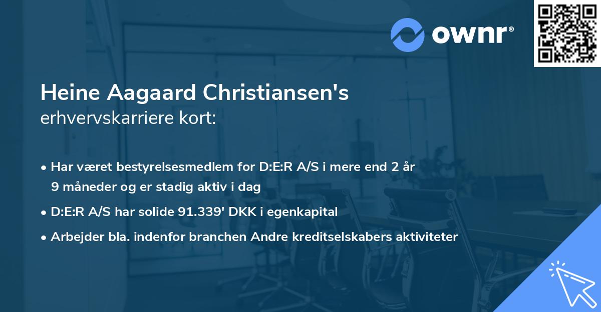 Heine Aagaard Christiansen's erhvervskarriere kort