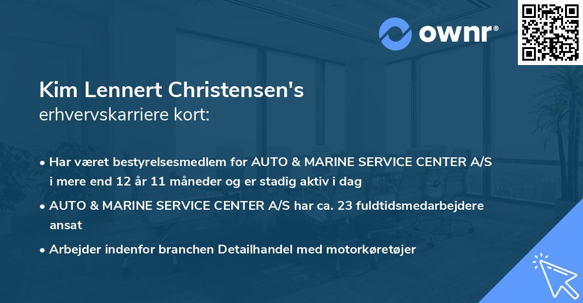 Kim Lennert Christensen's erhvervskarriere kort