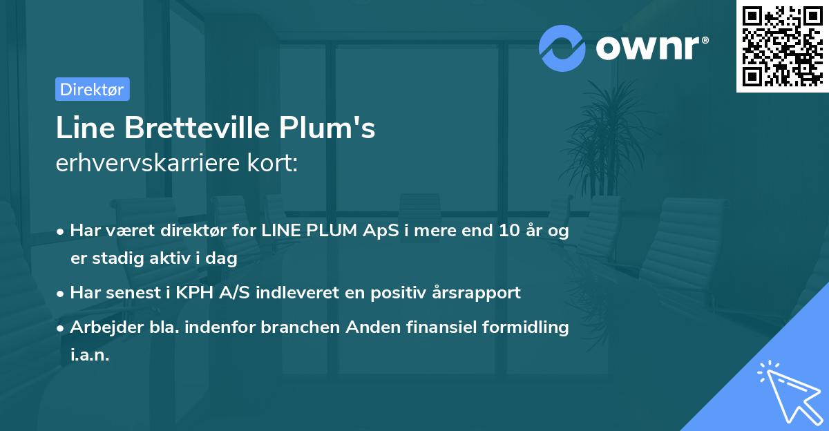 Line Bretteville Plum's erhvervskarriere kort