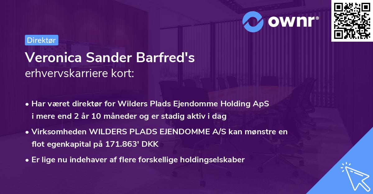 Veronica Sander Barfred's erhvervskarriere kort