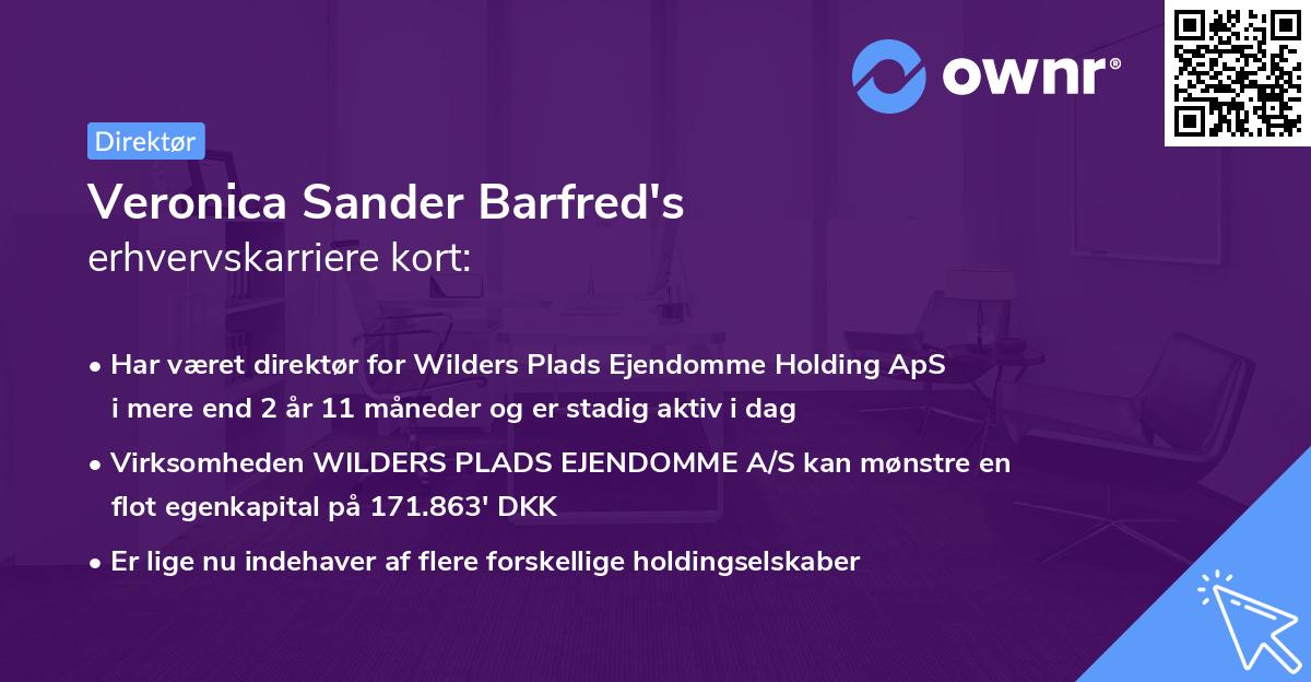 Veronica Sander Barfred's erhvervskarriere kort