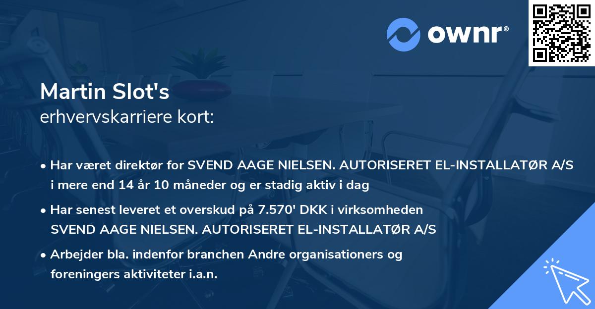 Martin Slot's erhvervskarriere kort