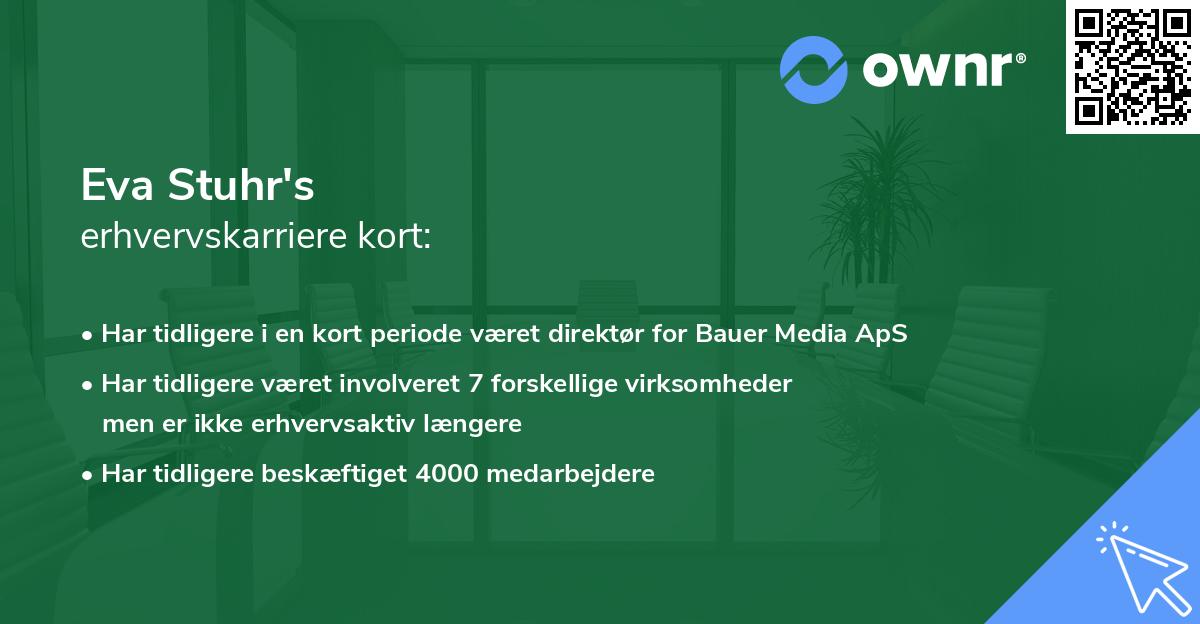 Eva Stuhr's erhvervskarriere kort