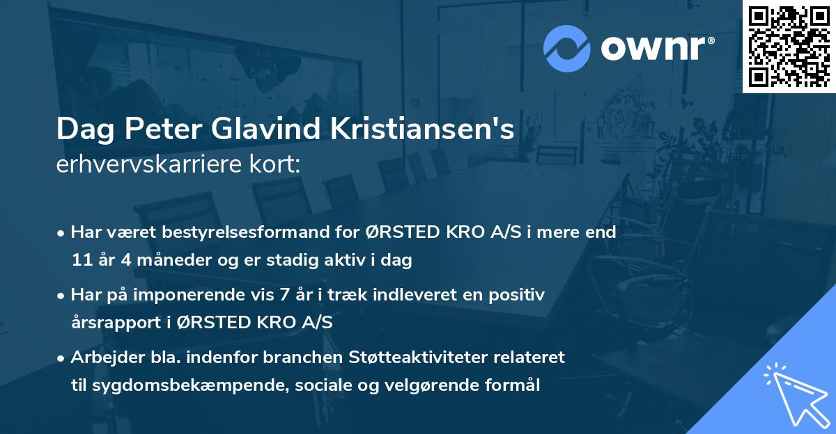 Dag Peter Glavind Kristiansen's erhvervskarriere kort