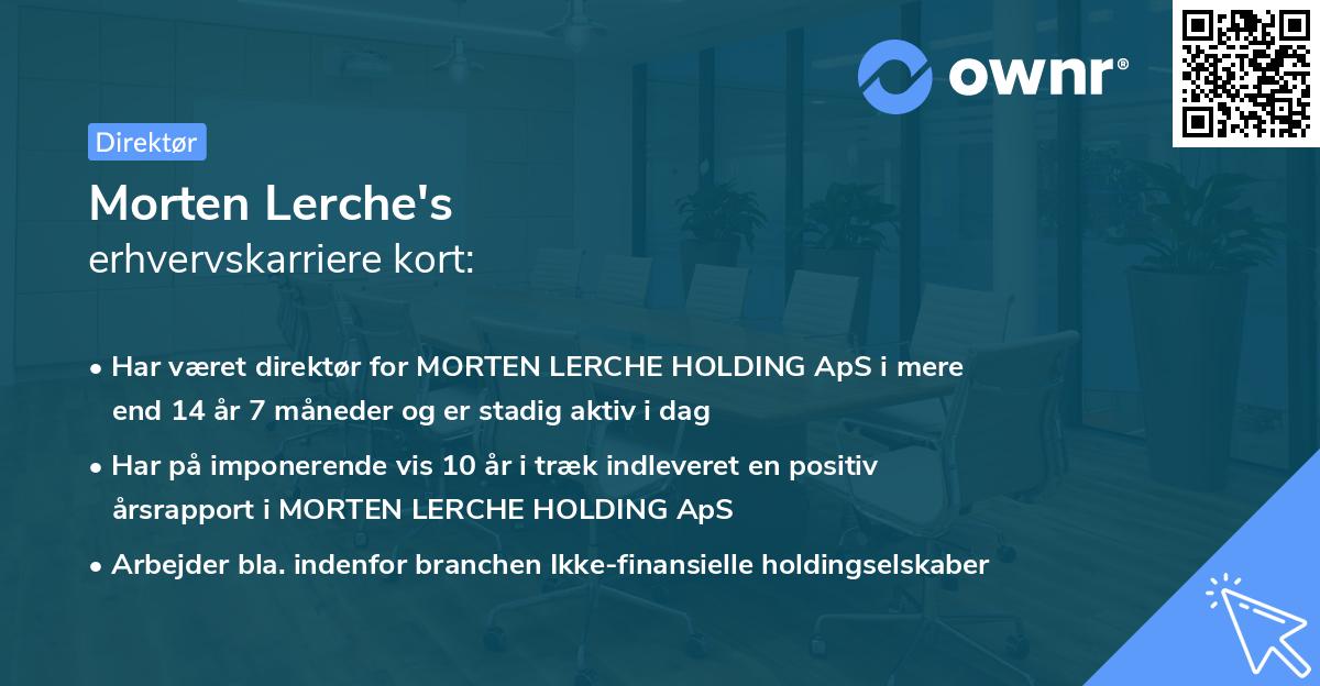 Morten Lerche's erhvervskarriere kort