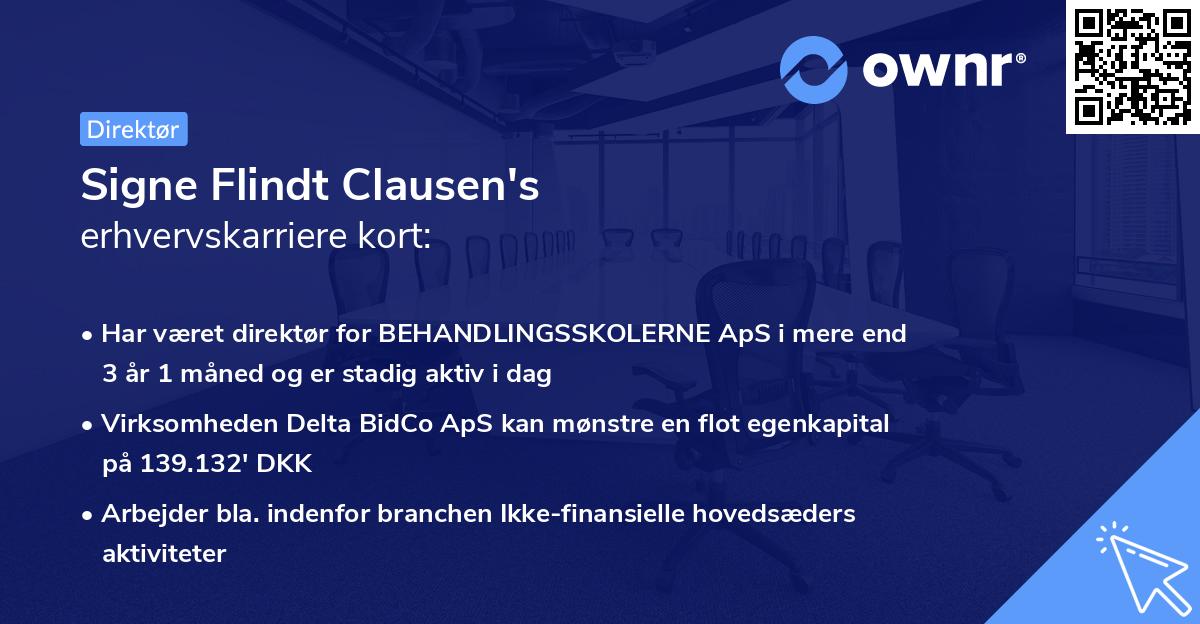 Signe Flindt Clausen's erhvervskarriere kort