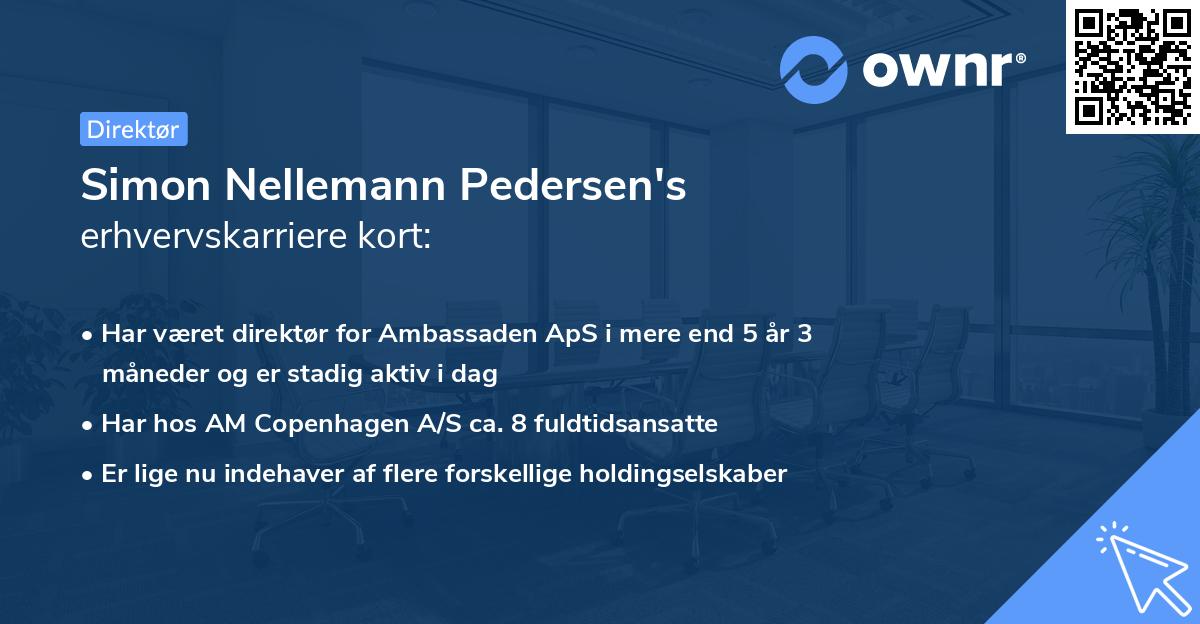 Simon Nellemann Pedersen's erhvervskarriere kort