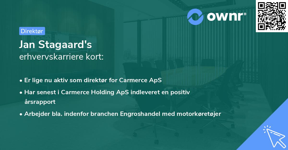 Jan Stagaard's erhvervskarriere kort