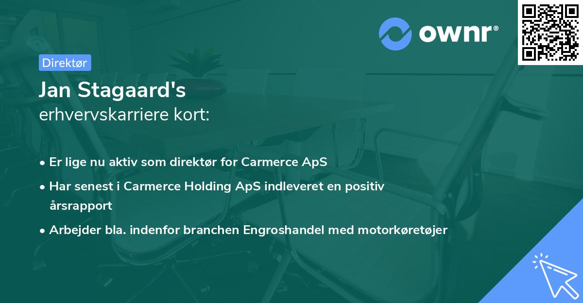 Jan Stagaard's erhvervskarriere kort