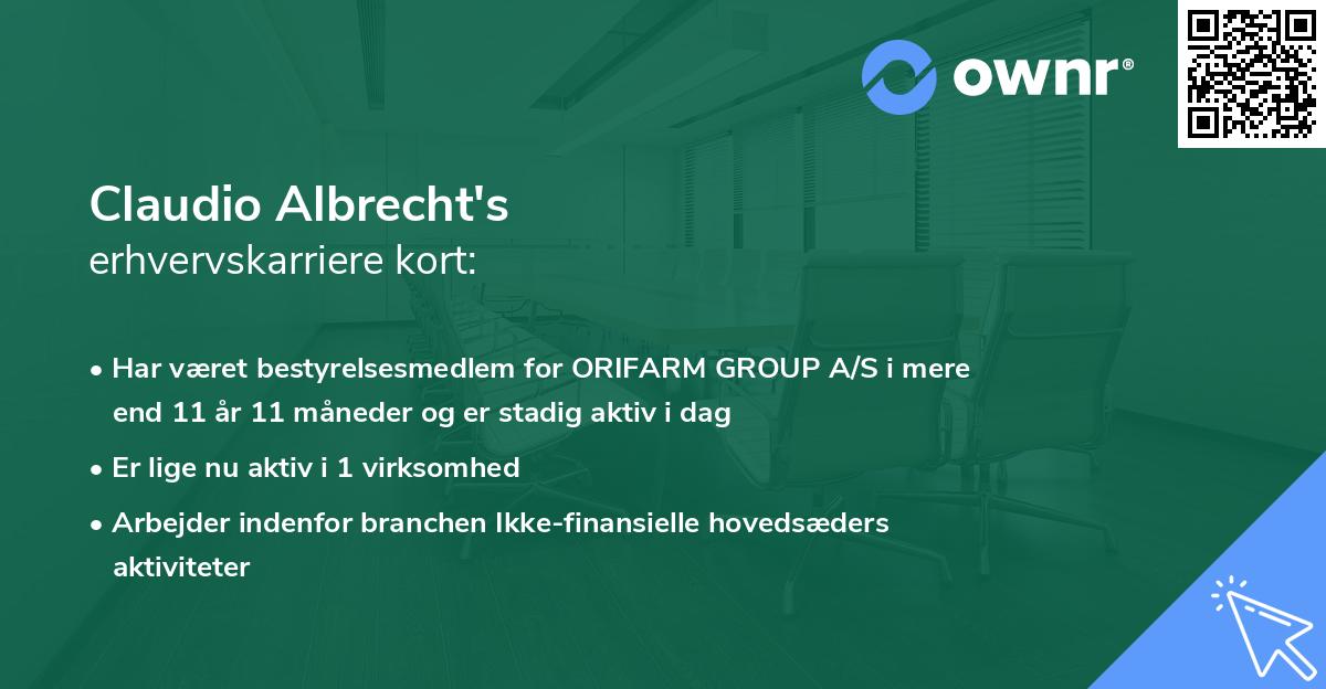 Claudio Albrecht's erhvervskarriere kort