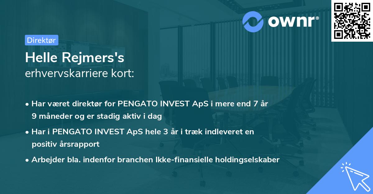 Helle Rejmers's erhvervskarriere kort