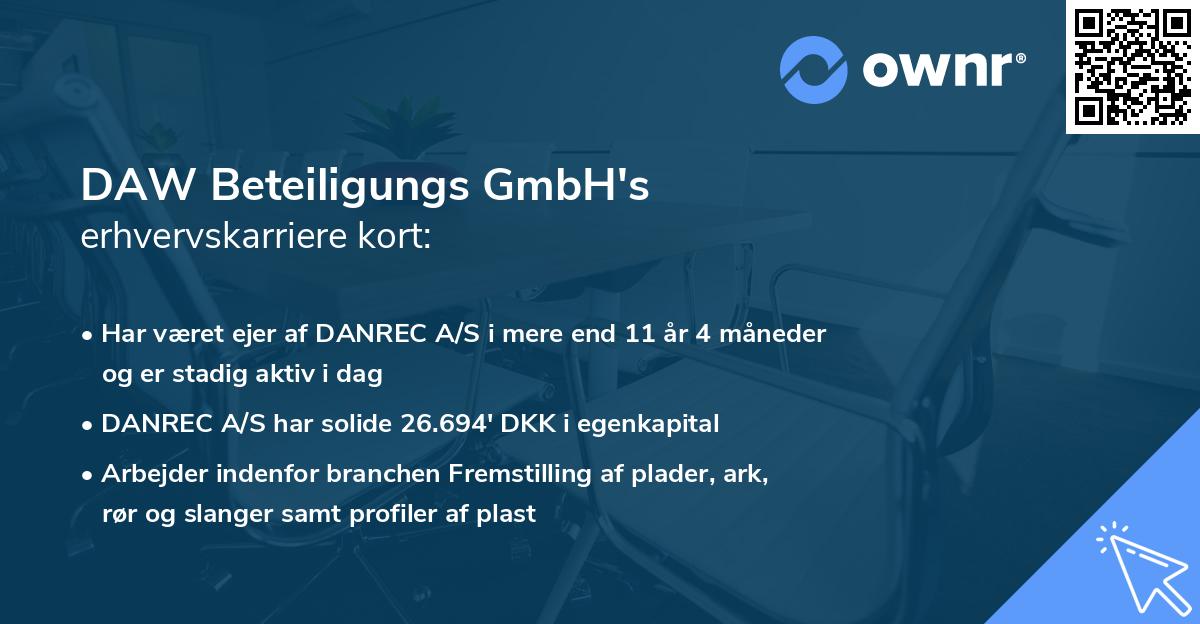 DAW Beteiligungs GmbH's erhvervskarriere kort