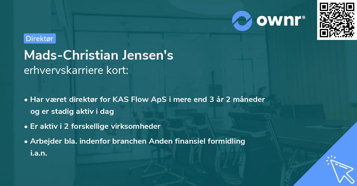 Mads-Christian Jensen's erhvervskarriere kort