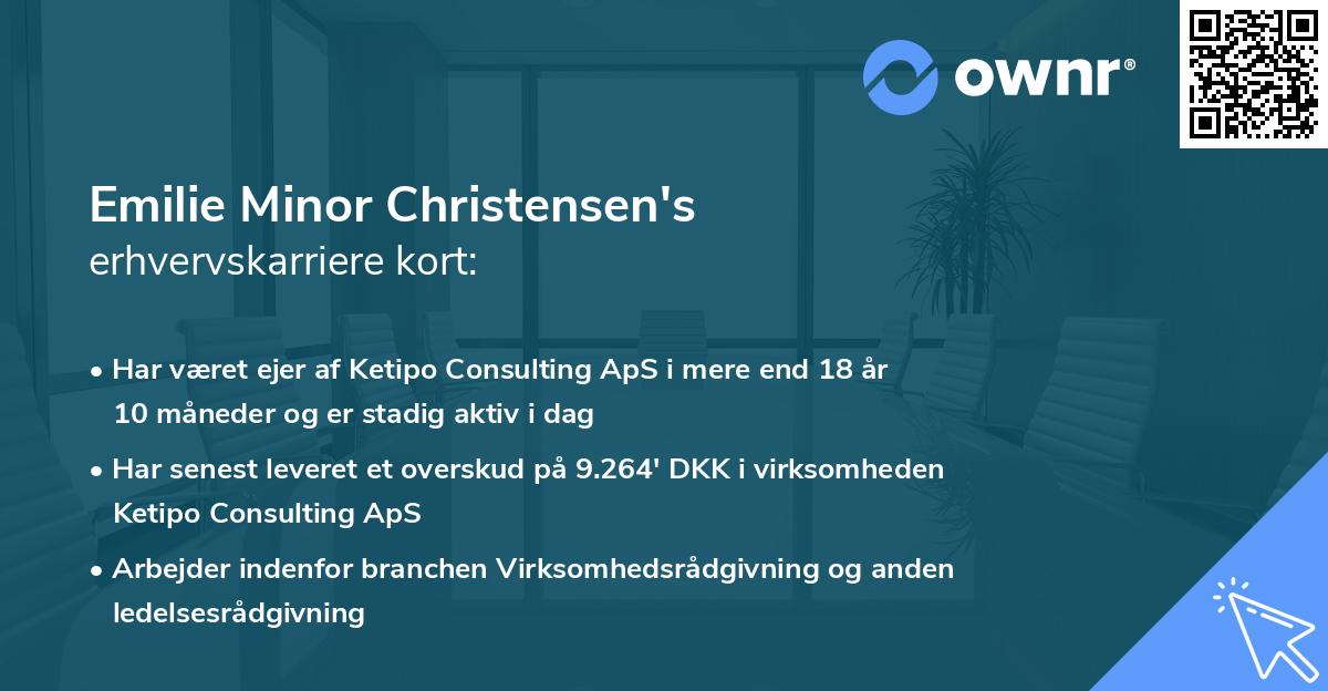 Emilie Minor Christensen's erhvervskarriere kort