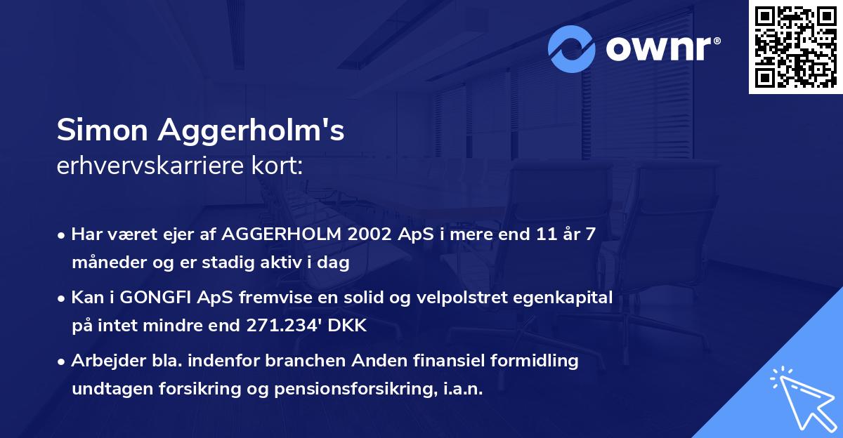 Simon Aggerholm's erhvervskarriere kort