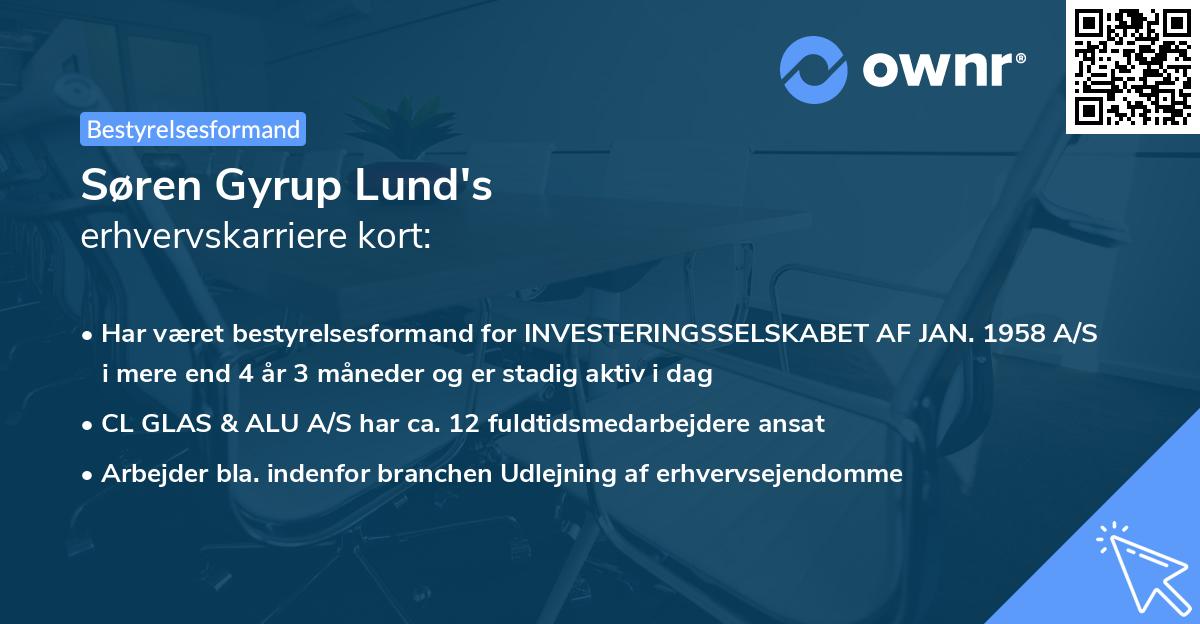 Søren Gyrup Lund's erhvervskarriere kort